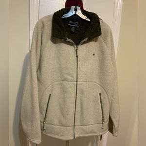 Like New American Eagle Men’s Zip Up Ivory Heavyweight Fleece Jacket
